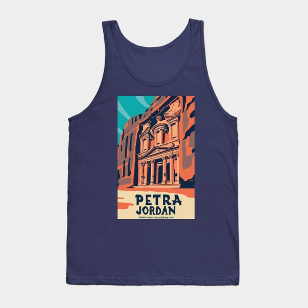 A Vintage Travel Art of Petra - Jordan Tank Top by goodoldvintage